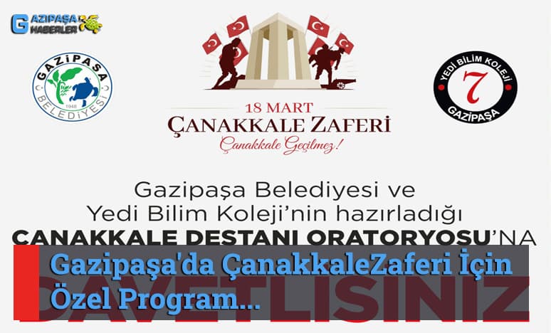 Gazipaşa'da Çanakkale Zaferi İçin Özel Program Düzenlenecek
